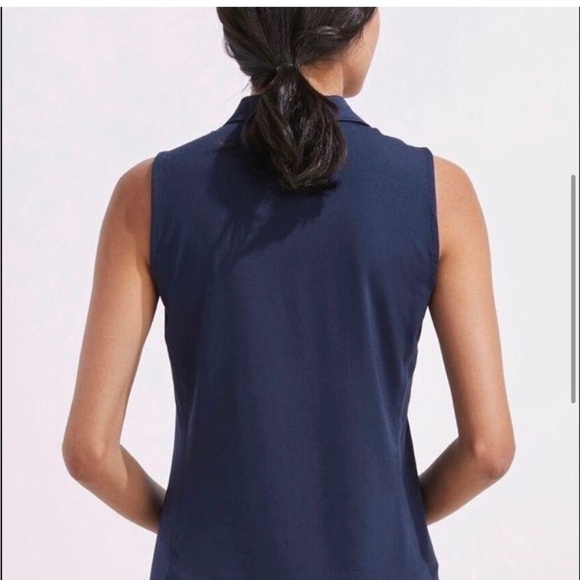 Vineyard Vines Womens Sleeveless Solid Jersey Collared Polo Shirt XL - Picture 9 of 9